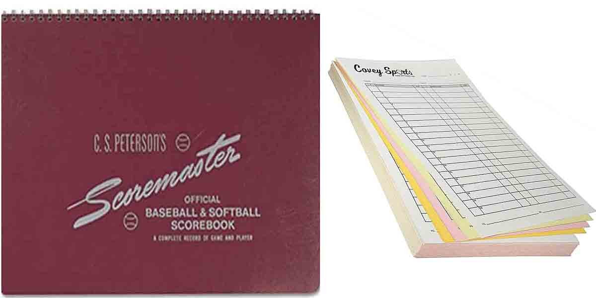 Convey Sports Baseball Softball Scorebook and Lineup Card Bundle Scorekeeper Book
