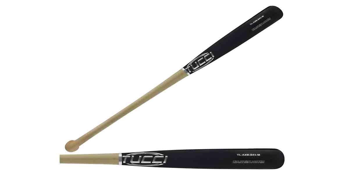 Tucci 243 Series Axe Handle Maple Wood Baseball Bat, Pro Select Limited, Black Barrel